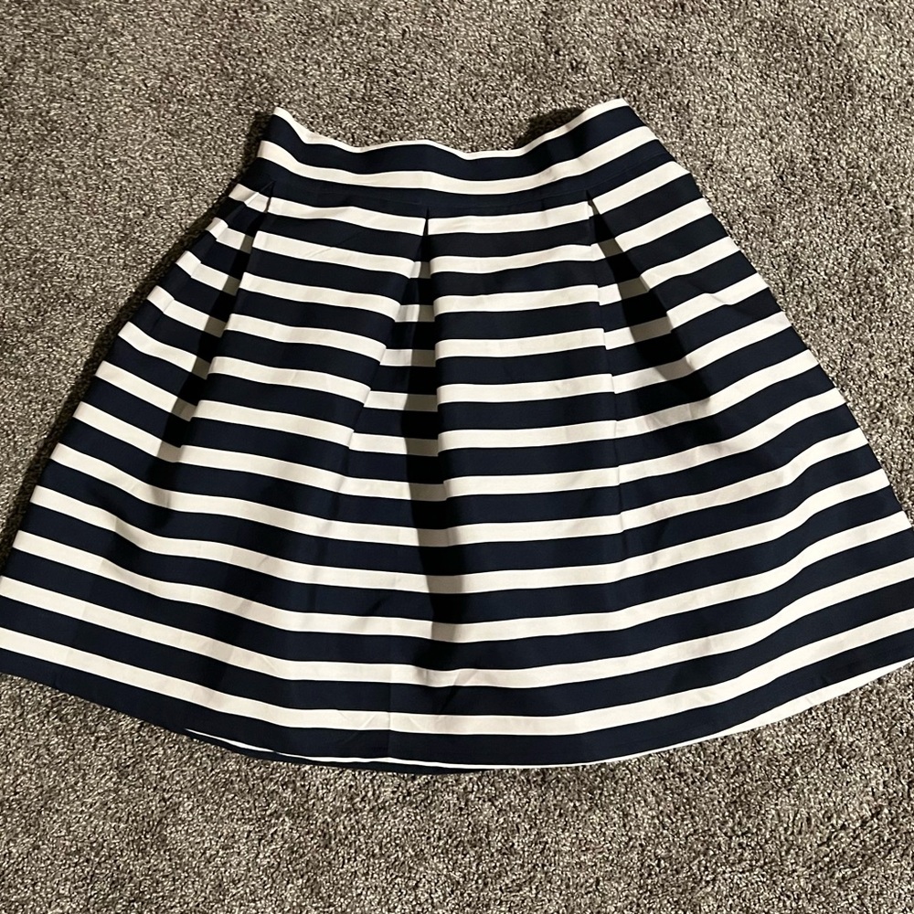 Chicwish Navy and White A-Line Skirt